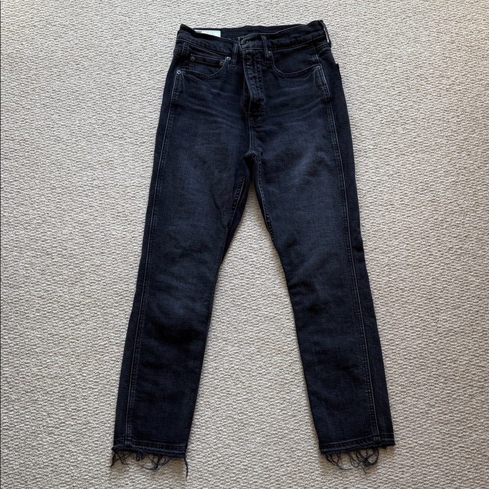 Gap Women’s Washed Black Cigarette High Rise Jeans Sz 27